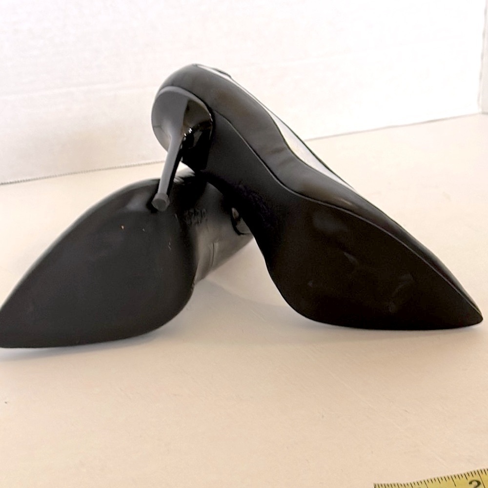 L.A.M.B. WOMEN'S CLASSIC SILVER & BLACK BETHEL LEATHER PUMPS US WOMEN'S SIZE 7.5 - Picture 12 of 13